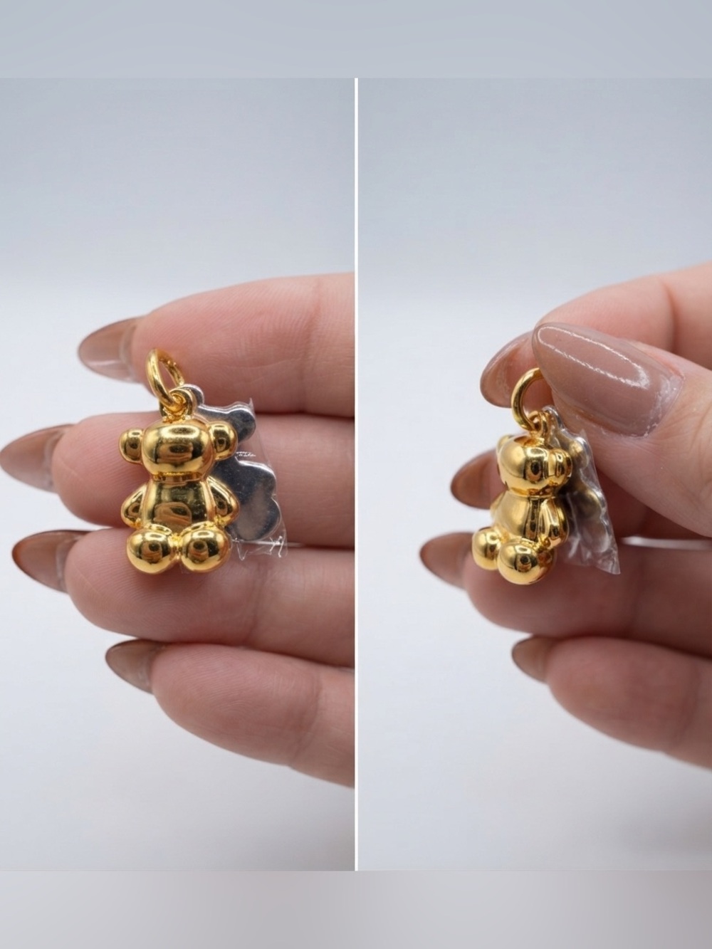New!!!🆕 Gold and Silver Bear 1.6 CM  Pendant sterling silver 925